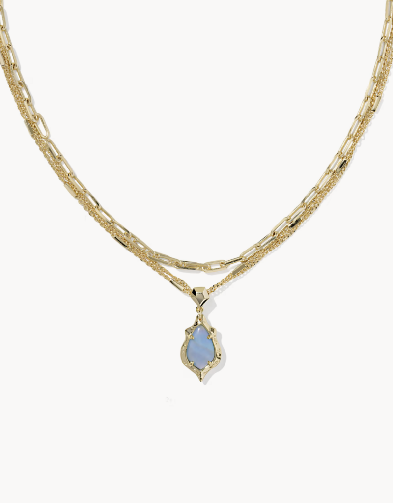 KENDRA SCOTT Adriana Scallop Frame Gold Multi Strand Necklace