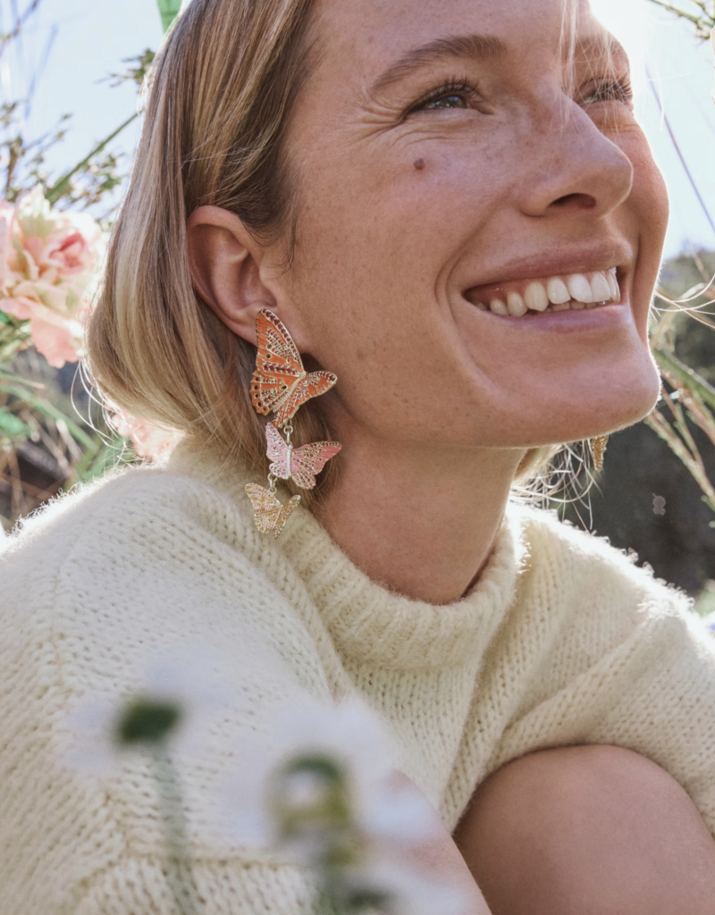 KENDRA SCOTT Cailey Enamel Butterfly Statement Earrings