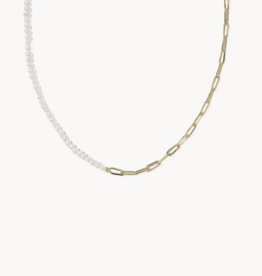 KENDRA SCOTT Markie Half Chain Necklace Freshwater Pearl