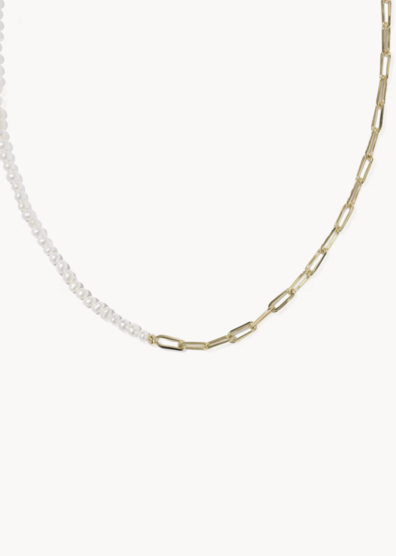 KENDRA SCOTT Markie Half Chain Necklace Freshwater Pearl