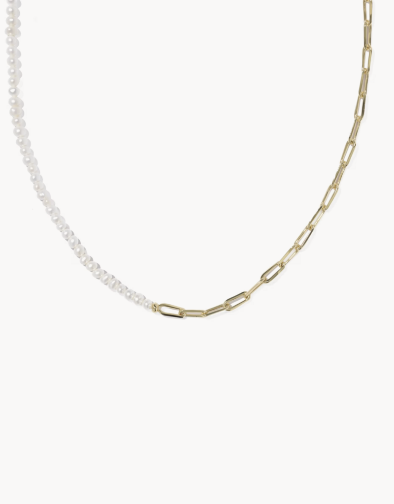 KENDRA SCOTT Markie Half Chain Necklace Freshwater Pearl