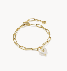 KENDRA SCOTT Sasha Heart Chain Bracelet- Freshwater Pearl