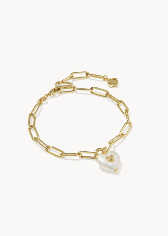 KENDRA SCOTT Sasha Heart Chain Bracelet- Freshwater Pearl