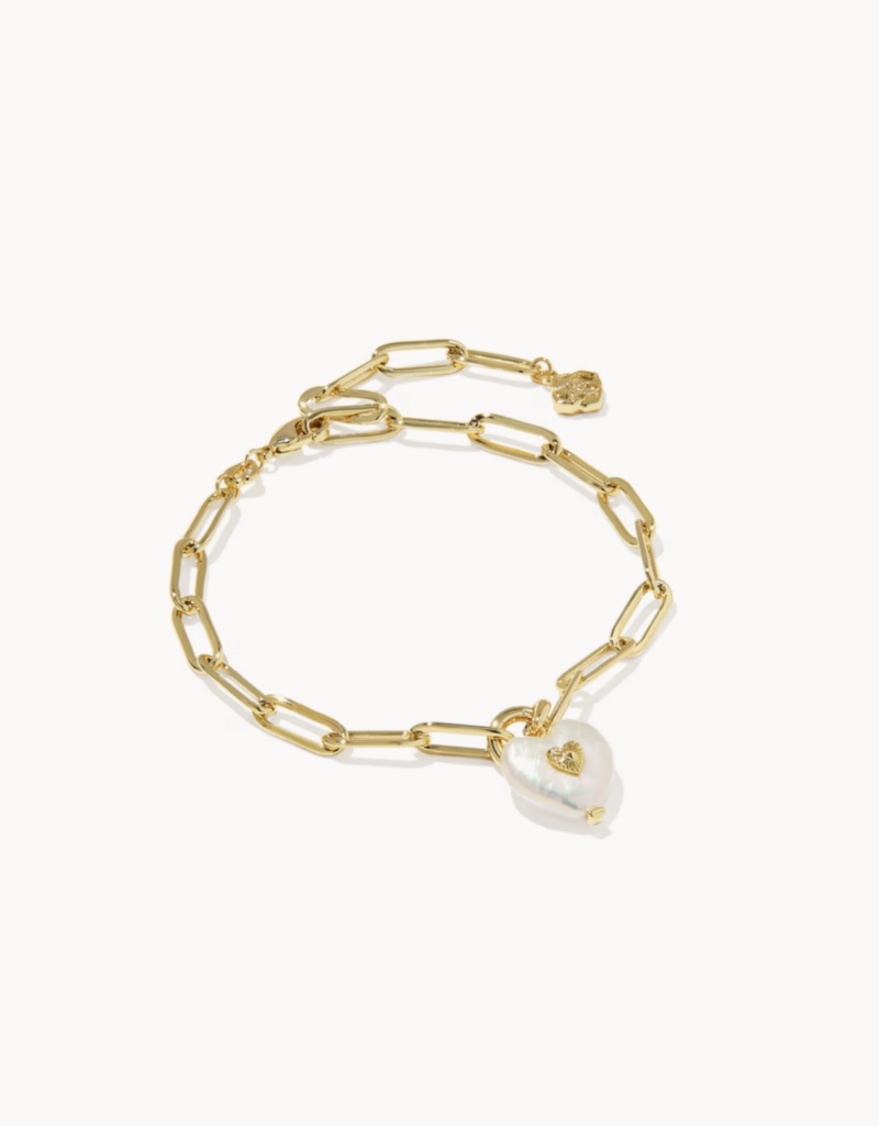 KENDRA SCOTT Sasha Heart Chain Bracelet- Freshwater Pearl