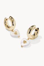 KENDRA SCOTT Sasha Heart Huggie Earrings- Freshwater Pearl