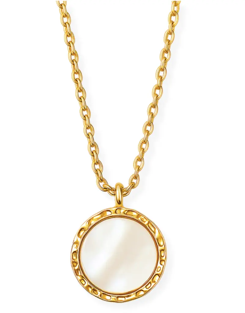 J.HOFFMAN'S Alba Mother of Pearl Pendant Necklace in Gold