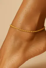 J.HOFFMAN'S Tate Rope Chain Anklet in Gold