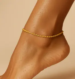 J.HOFFMAN'S Tate Rope Chain Anklet in Gold