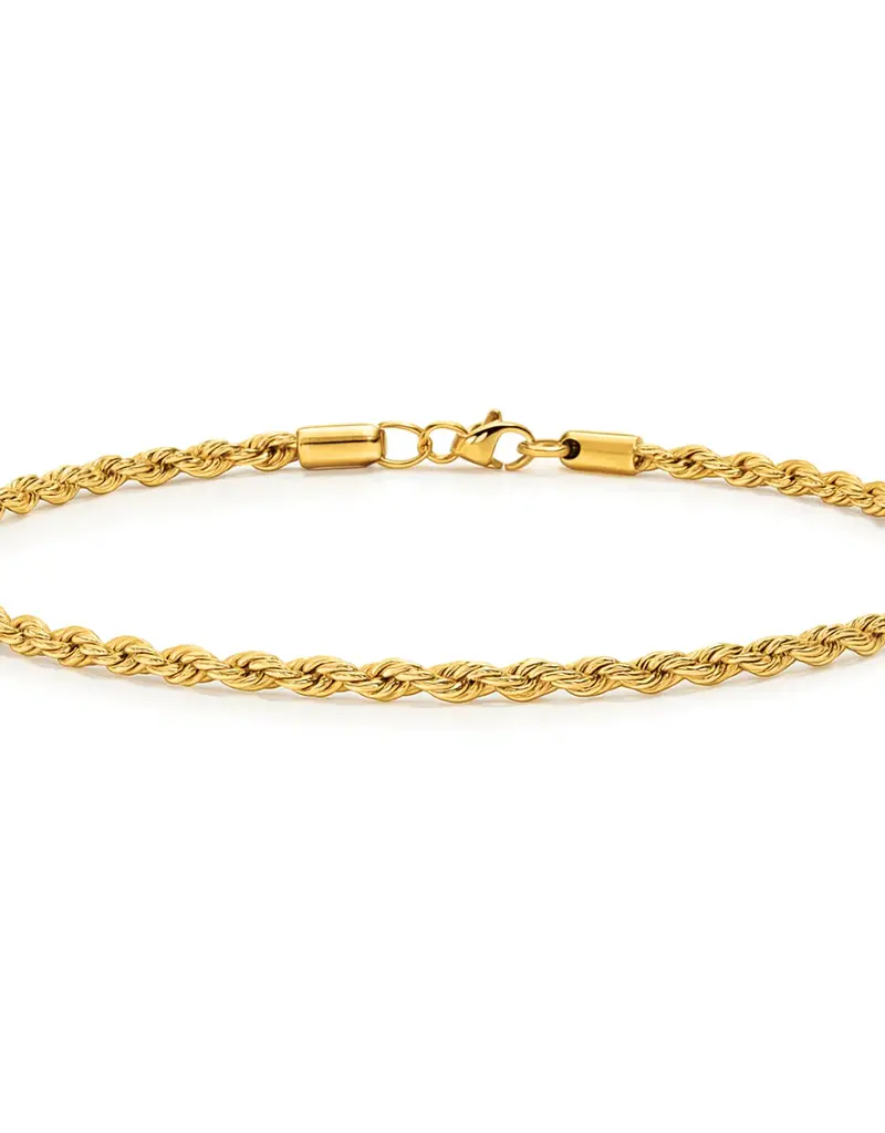 J.HOFFMAN'S Tate Rope Chain Anklet in Gold