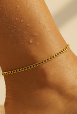 J.HOFFMAN'S Nyx Curb Chain Anklet in Gold