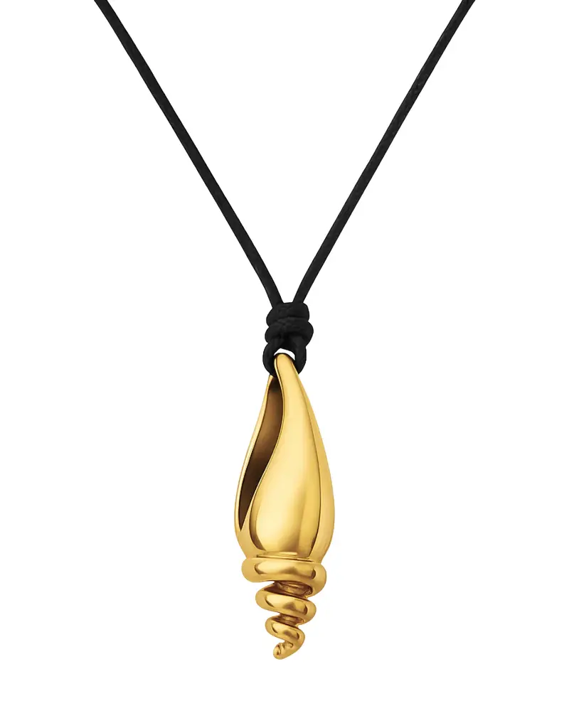 J.HOFFMAN'S Amaya Oversized Shell Cord Necklace in Gold