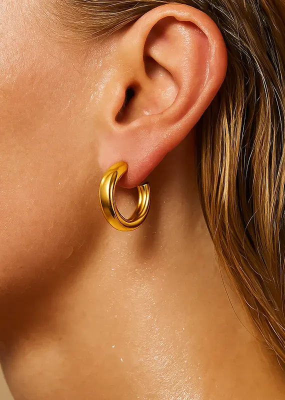 J.HOFFMAN'S Cosa Mini Hoop Earring in Gold
