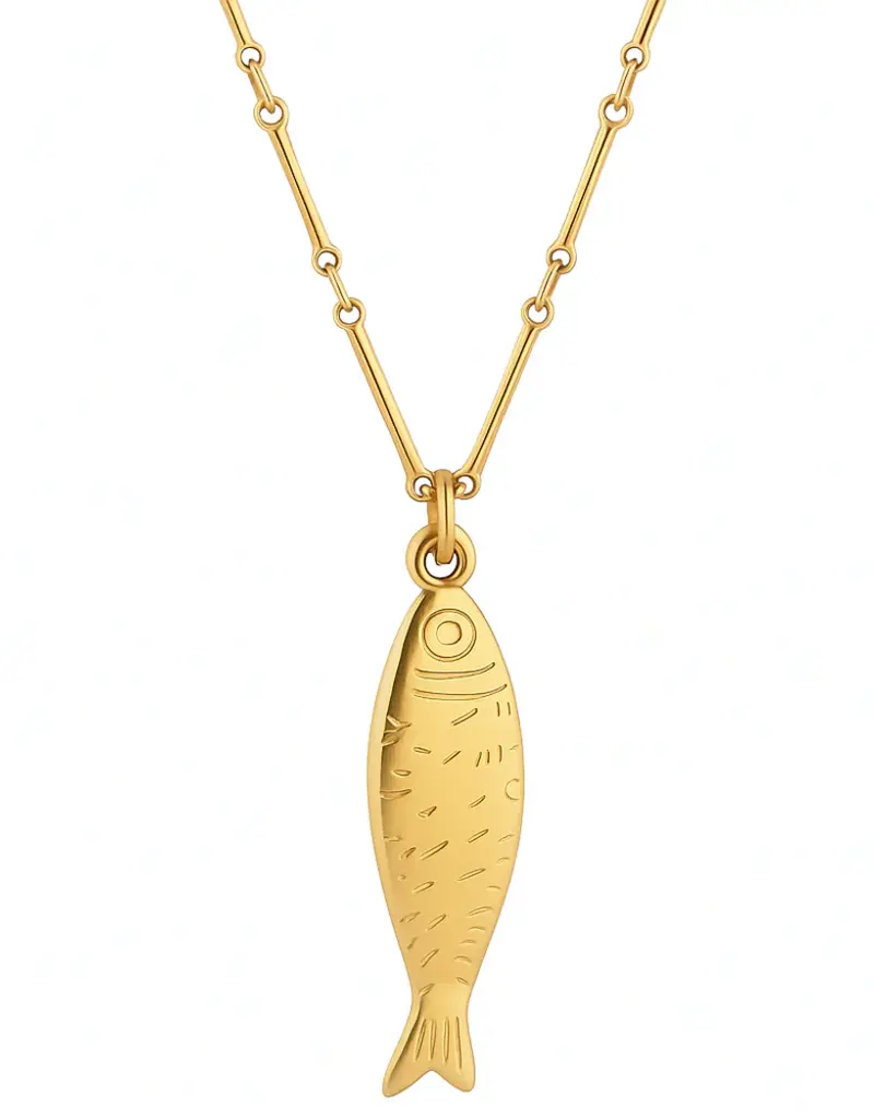 J.HOFFMAN'S Adoni Fish Pendant Necklace in Gold