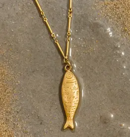 J.HOFFMAN'S Adoni Fish Pendant Necklace in Gold