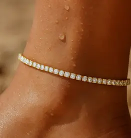 J.HOFFMAN'S Esti Tennis Anklet in Gold