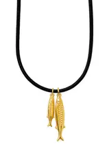 J.HOFFMAN'S Clive Double Fish Cord Necklace in Gold