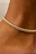 J.HOFFMAN'S Elyse Double Chain Tennis Anklet in Gold