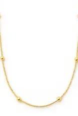 J.HOFFMAN'S Rozlyn Beaded Ball Chain Necklace in Gold