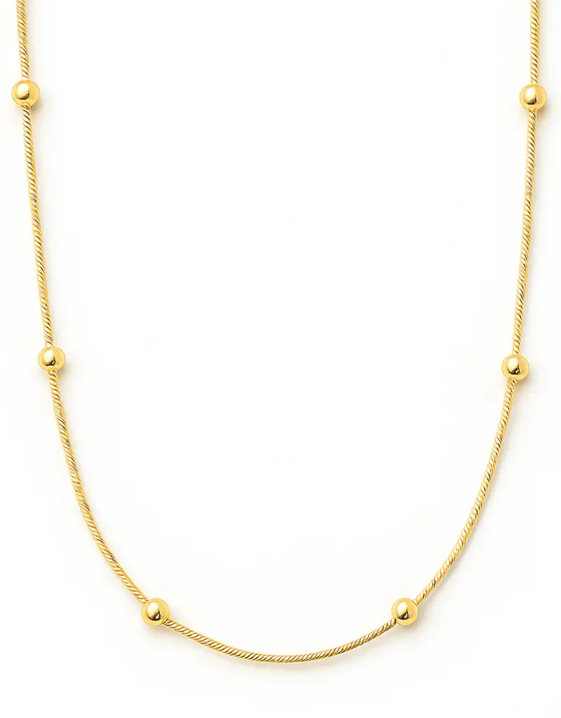 J.HOFFMAN'S Rozlyn Beaded Ball Chain Necklace in Gold