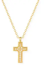 J.HOFFMAN'S Wyatt Mini Cross Pendant Necklace in Gold