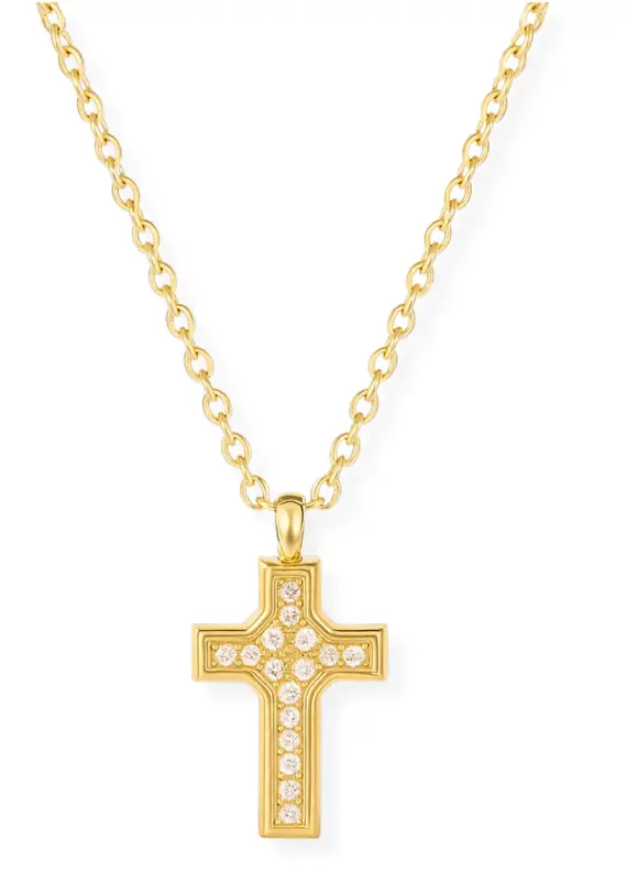 J.HOFFMAN'S Wyatt Mini Cross Pendant Necklace in Gold