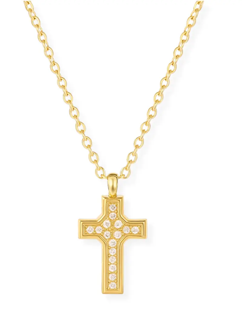 J.HOFFMAN'S Wyatt Mini Cross Pendant Necklace in Gold