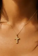 J.HOFFMAN'S Wyatt Mini Cross Pendant Necklace in Gold