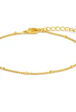 J.HOFFMAN'S Helsa Dainty Beaded Chain Anklet in Gold