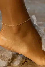 J.HOFFMAN'S Helsa Dainty Beaded Chain Anklet in Gold