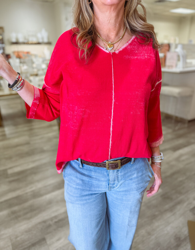 J.HOFFMAN'S Wallflower Sweater- Watermelon