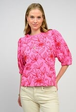 J.HOFFMAN'S Floral Vines Top- Pink