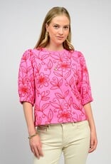J.HOFFMAN'S Floral Vines Top- Pink
