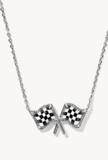 KENDRA SCOTT Checkered Flag Short Pendant Necklace