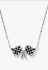 KENDRA SCOTT Checkered Flag Short Pendant Necklace