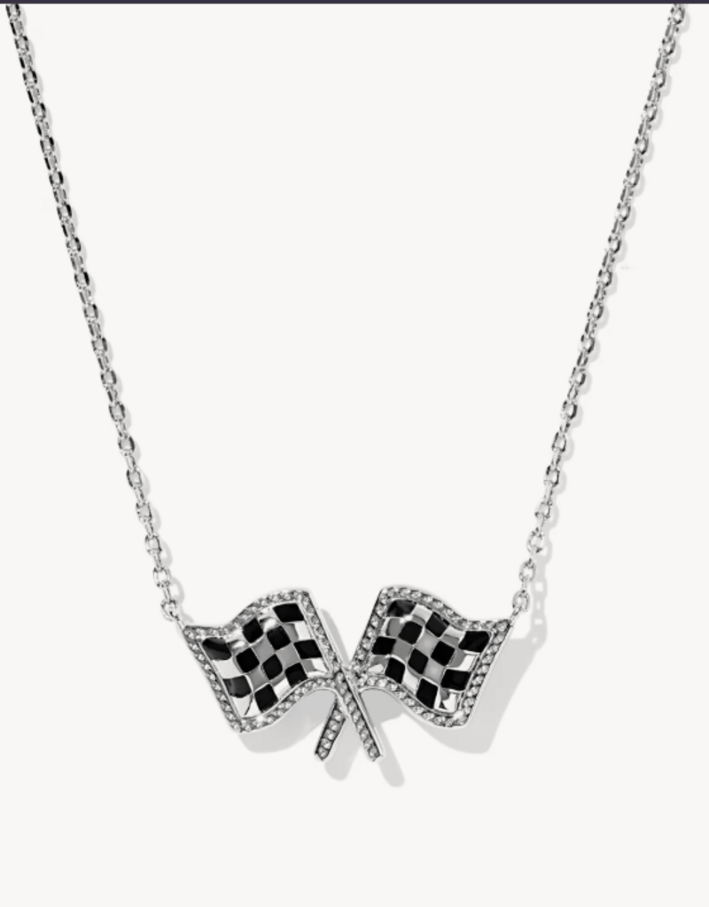 KENDRA SCOTT Checkered Flag Short Pendant Necklace