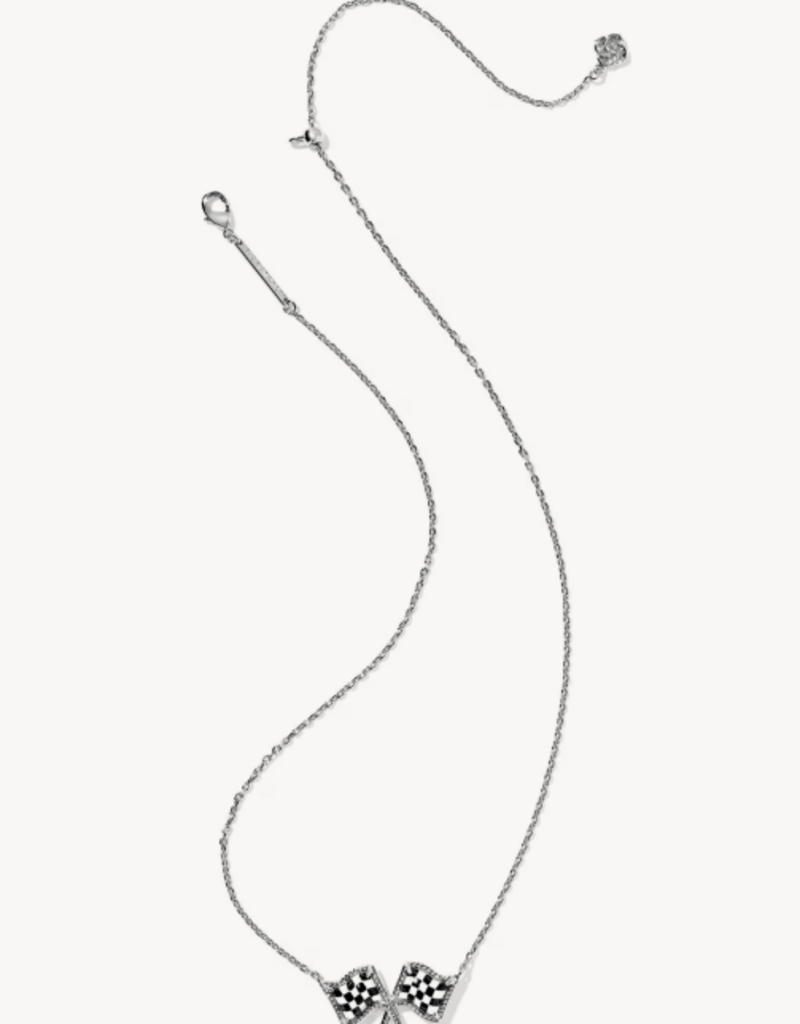 KENDRA SCOTT Checkered Flag Short Pendant Necklace