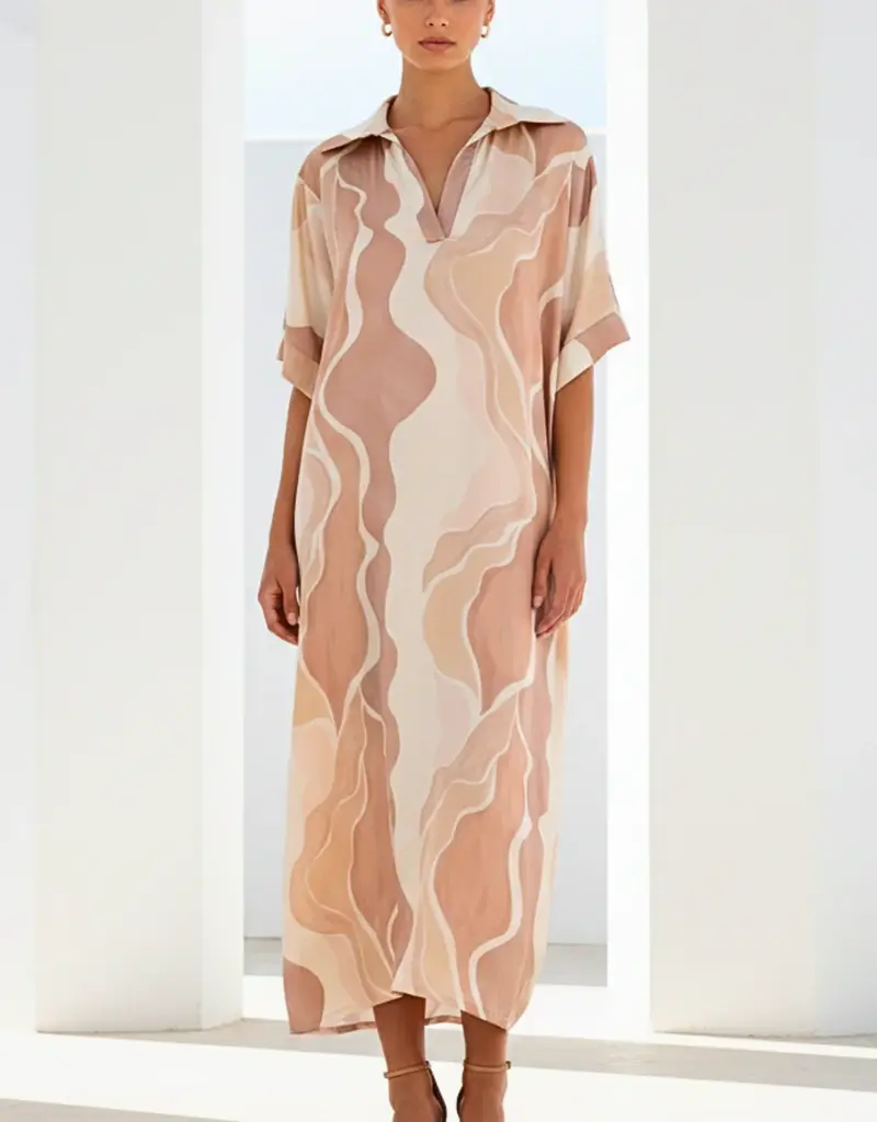 J.HOFFMAN'S Tania Dress- Mocha Watercolor