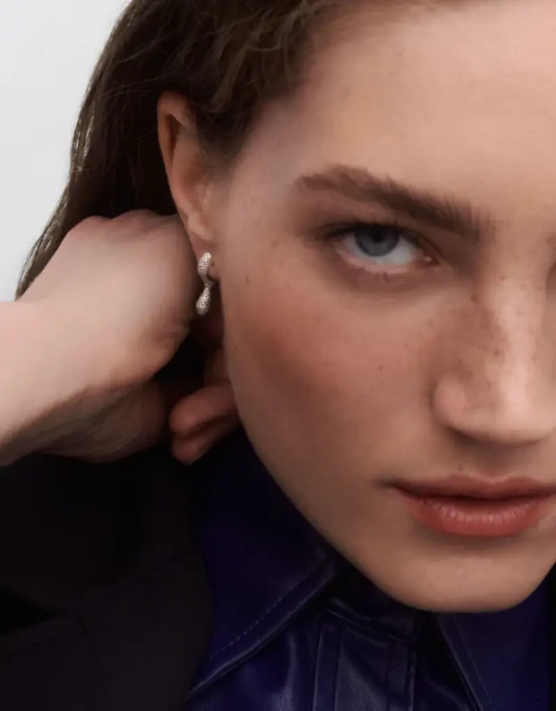 J.HOFFMAN'S Pave Ray Hoops- Gold Vermeil