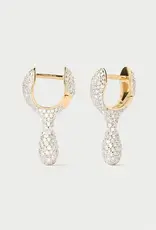 J.HOFFMAN'S Pave Ray Hoops- Gold Vermeil