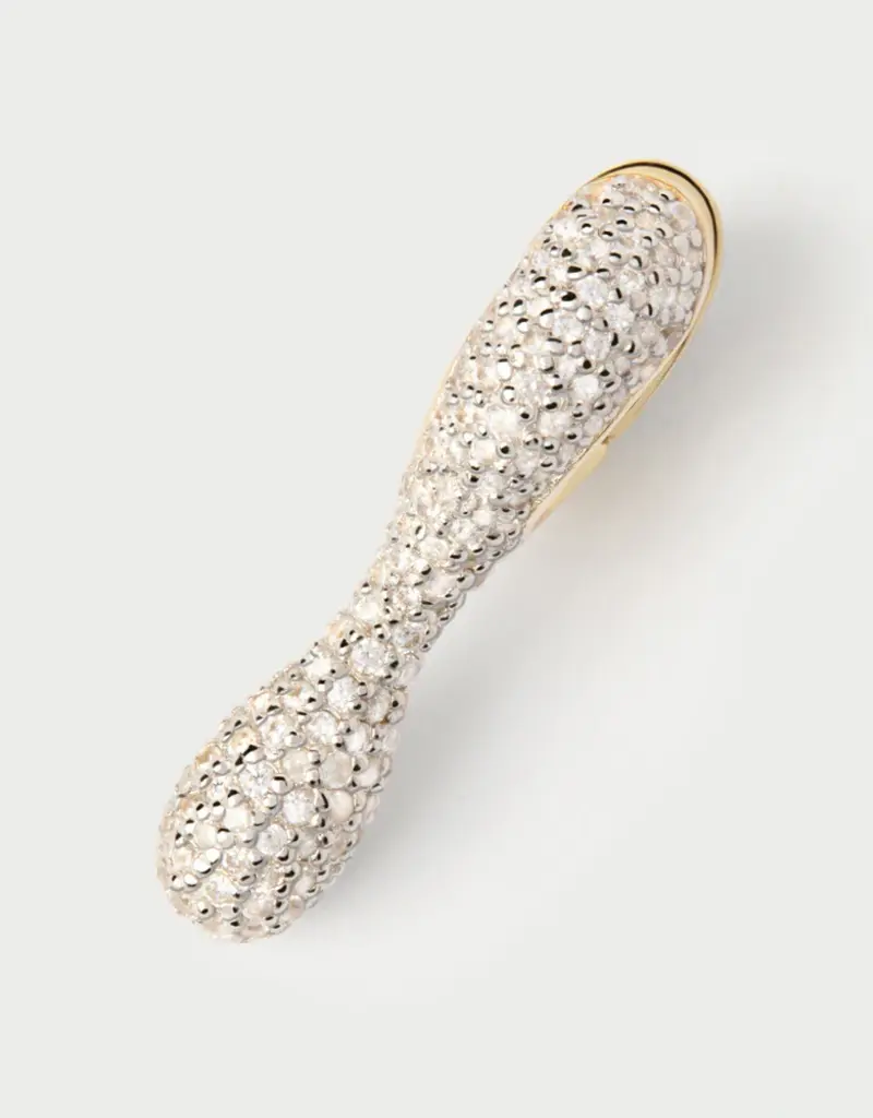 J.HOFFMAN'S Pave Ray Hoops- Gold Vermeil