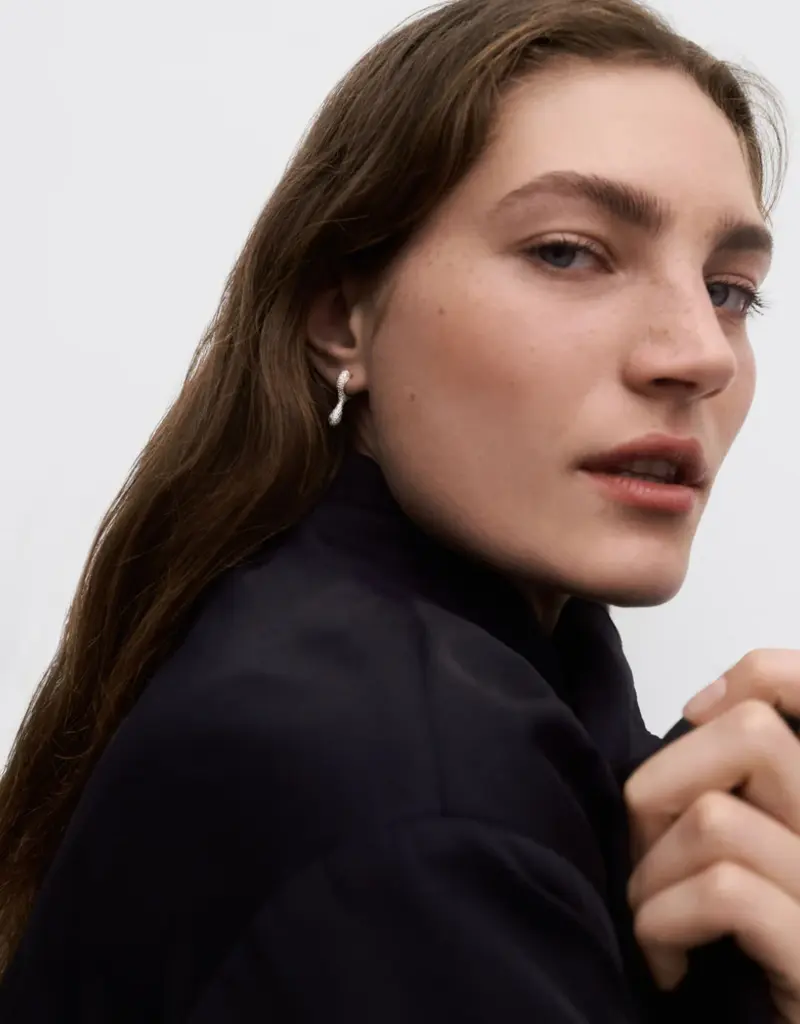 J.HOFFMAN'S Pave Ray Hoops- Gold Vermeil