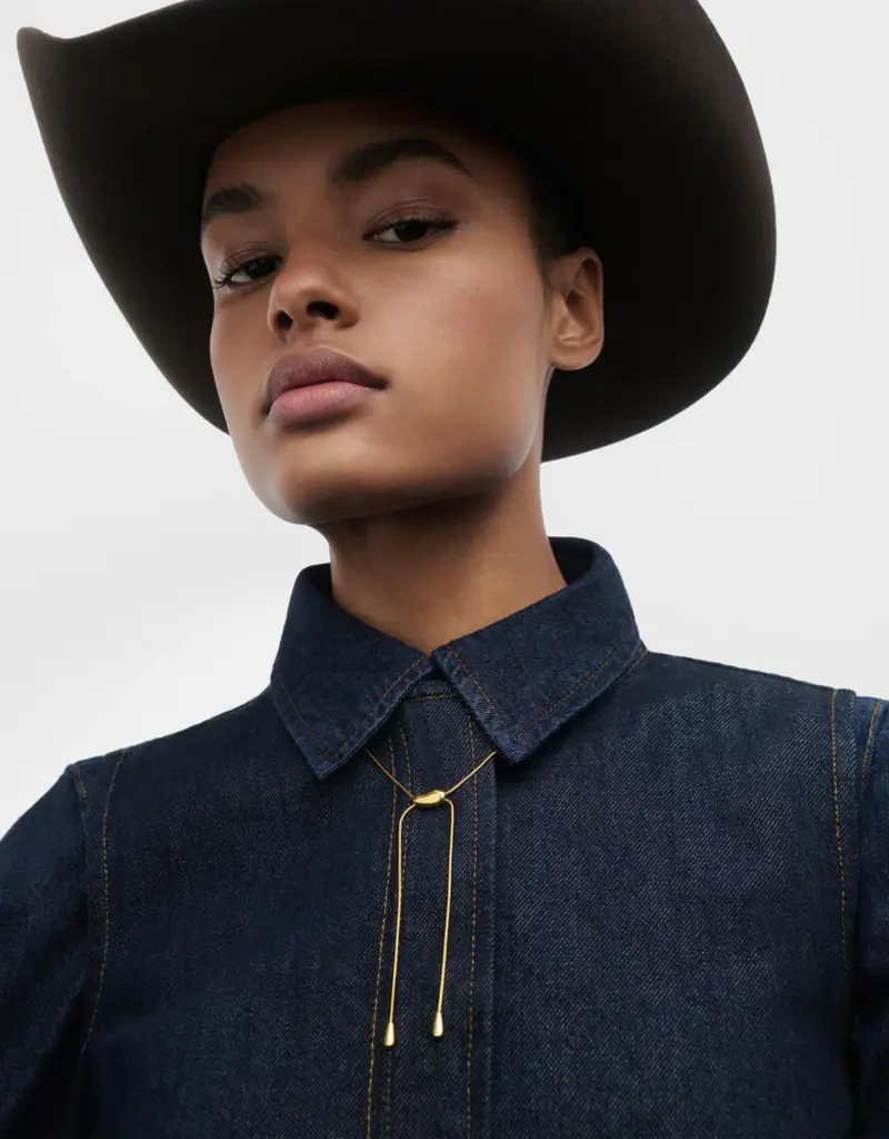 J.HOFFMAN'S Rodeo Slider Necklace- Gold Vermeil