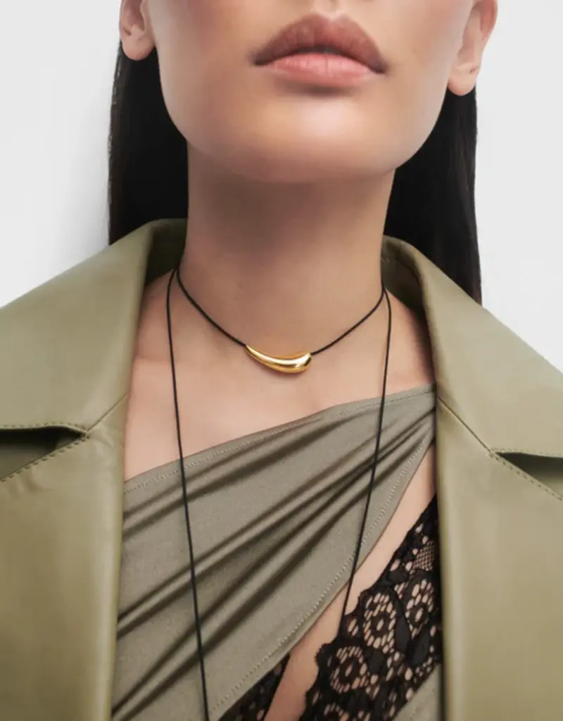 J.HOFFMAN'S Orbit Cord Necklace- Gold Vermeil