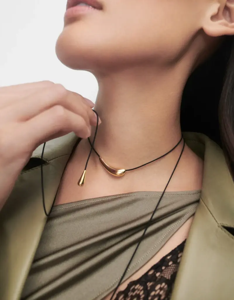 J.HOFFMAN'S Orbit Cord Necklace- Gold Vermeil