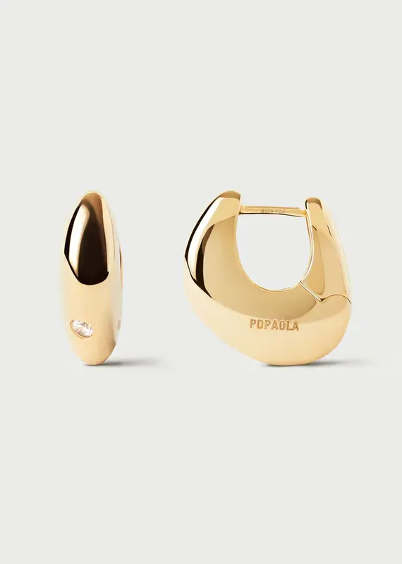 J.HOFFMAN'S Wave Hoops- Gold Vermeil