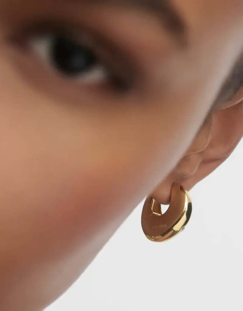 J.HOFFMAN'S Wave Hoops- Gold Vermeil