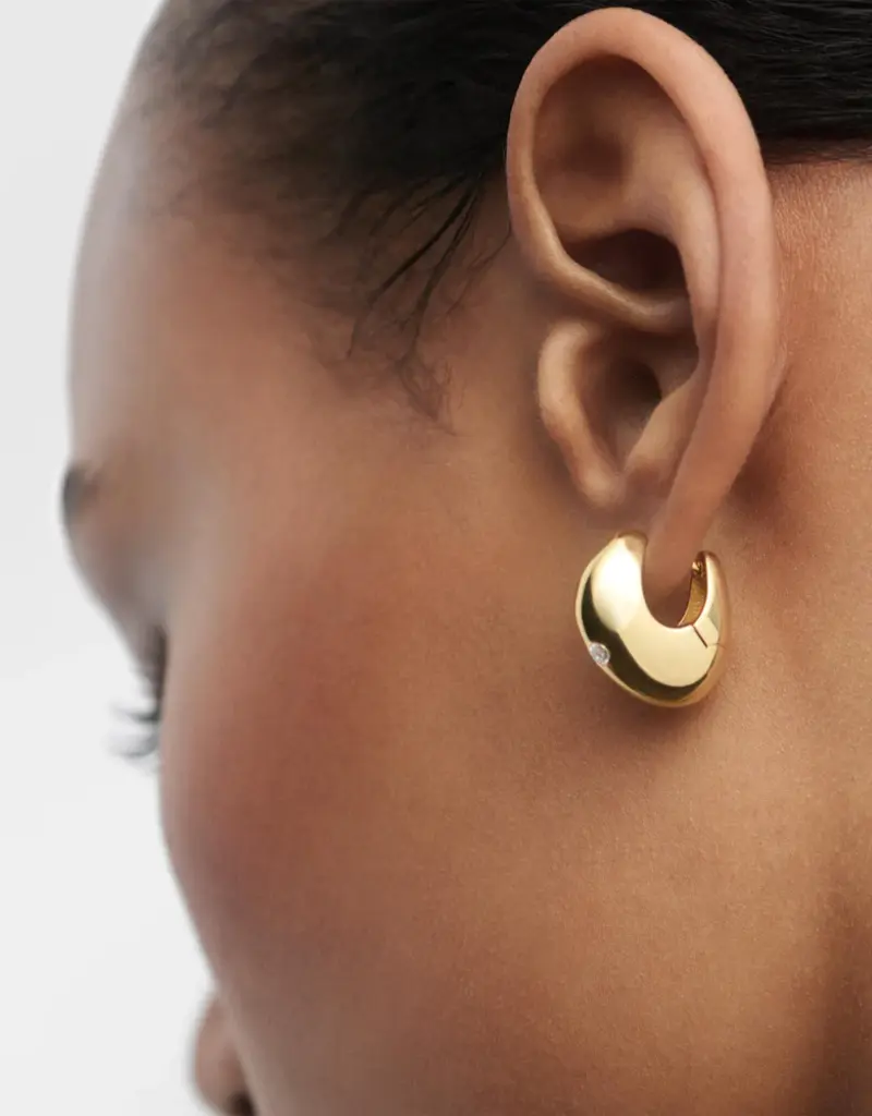 J.HOFFMAN'S Wave Hoops- Gold Vermeil