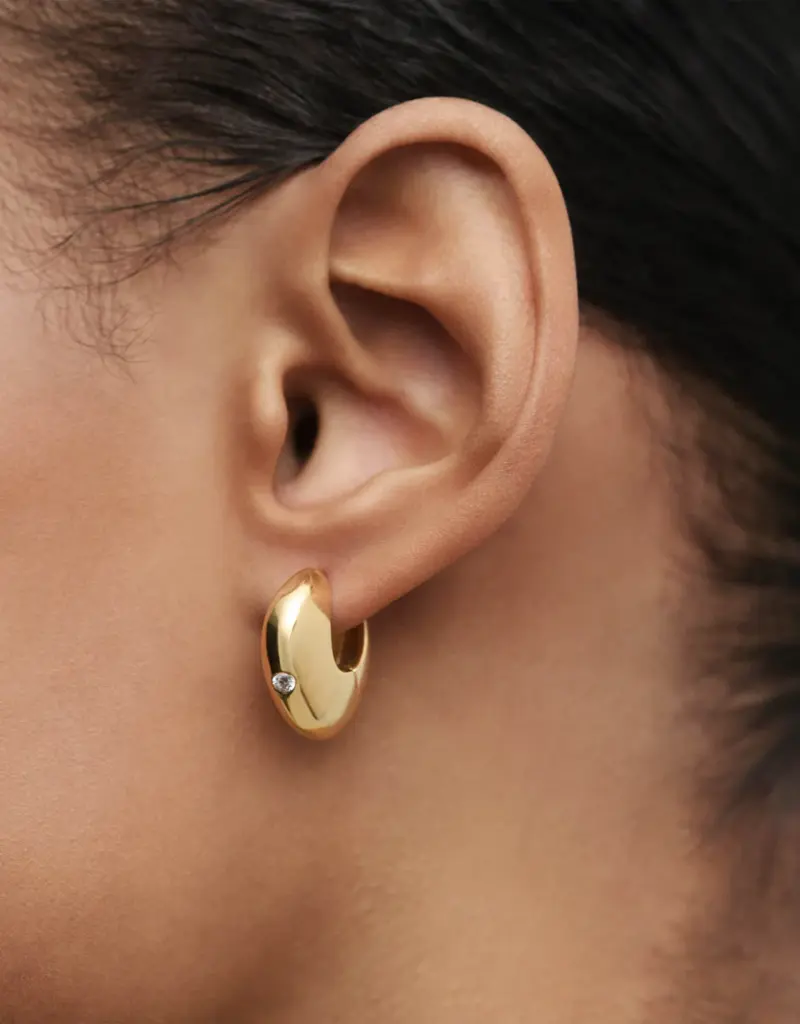 J.HOFFMAN'S Wave Hoops- Gold Vermeil