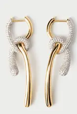 J.HOFFMAN'S Pave Twist Hoops- Gold Vermeil