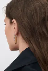 J.HOFFMAN'S Pave Twist Hoops- Gold Vermeil